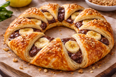 Беру пачку теста, шоколадку и банан &mdash; самый простой пирог, вкуснее магазинных круассанов