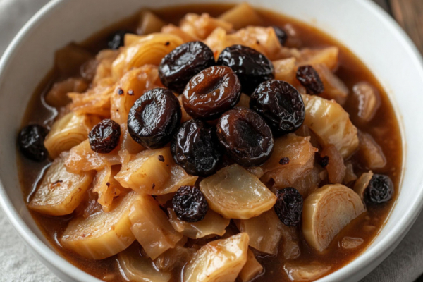 Тушёная капуста с черносливом и специями для Великого поста &mdash; на второй день раскрывается так, что пальчики оближешь