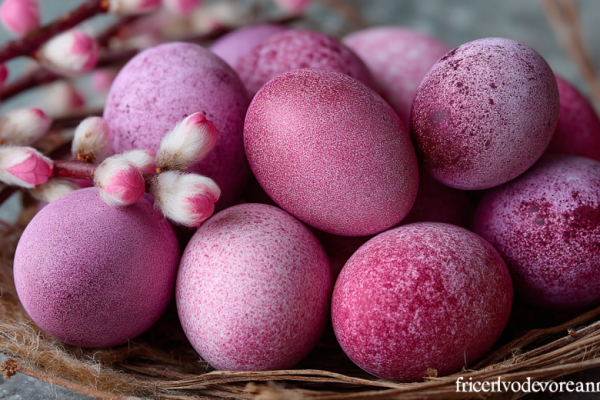 Полчаса &mdash; и достаю &laquo;зефирные&raquo; крашенки на Пасху. Нежные, матовые, с легким малиновым отливом