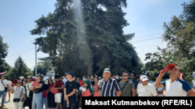Около ста жителей Лебединовки близ Бишкека вышли на протест по вопросу земельной амнистии